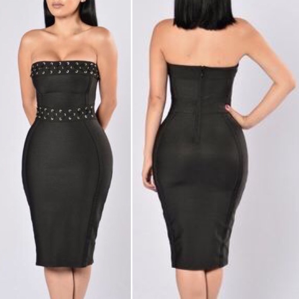 Fashion Nova Strapless Bodycon Dress Size Medium
